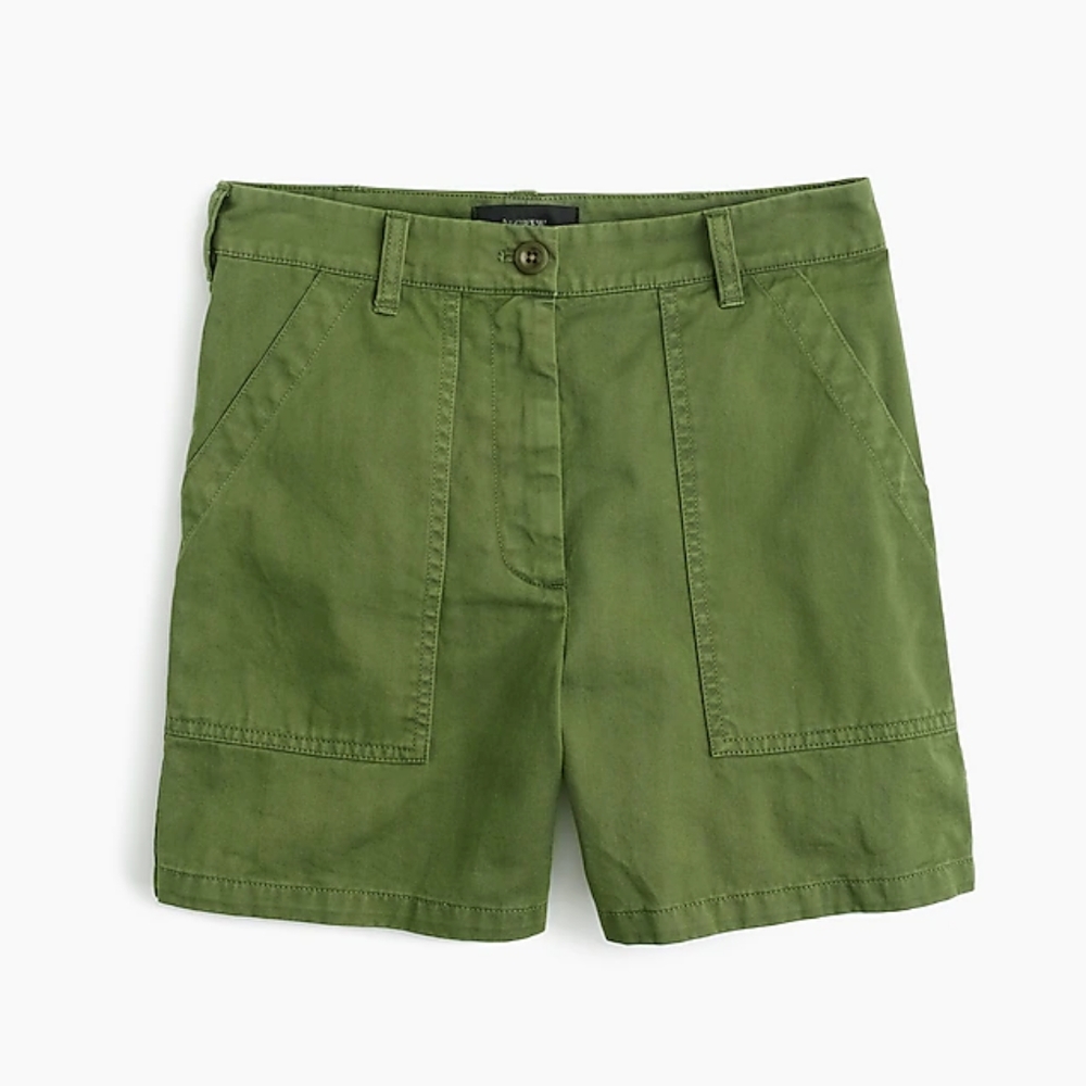 Jcrew high rise chino camp cargo short 5" inseam